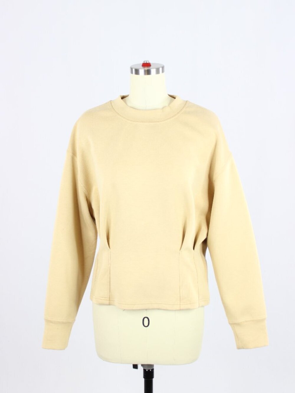 LULULEMON Softstreme Pecan Tan Gathered Waist Pullover Sweatshirt, Size 6